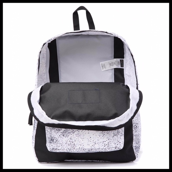 JANSPORT BLACK WHITE SCHOOL BOOK BACKPACK - Picture 5 of 10